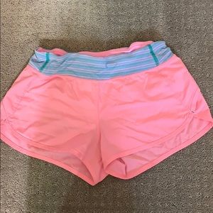 Ivivva light pink, blue waist band athletic shorts